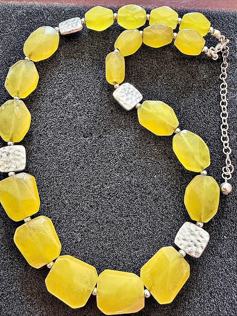 Talbots Yellow Faceted Bead Statement Necklace